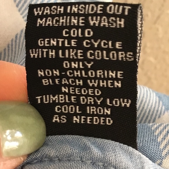 Intro. ❤️ Checkered Chambray hi-lo Shirt - Picture 8 of 8